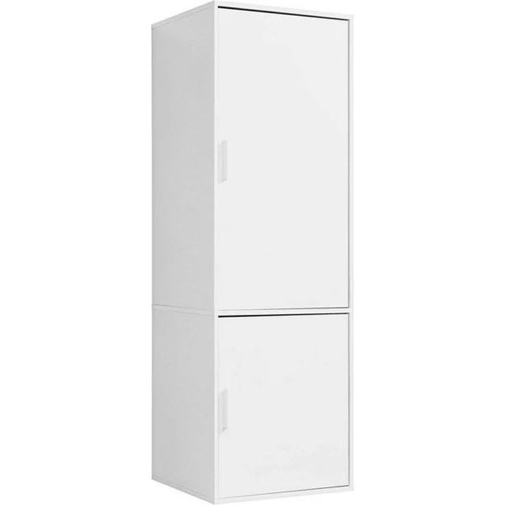 mokebo Kleiderschrank Der Grenzenlose (2- Türig mit Fächern) Garderobenschrank, Schlafzimmerschrank oder Schrank klein in Weiß – Bild 4