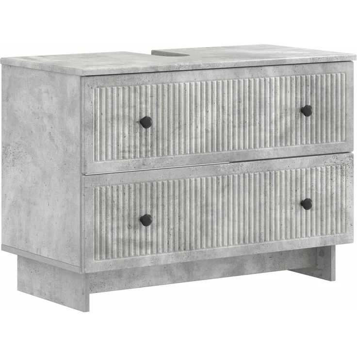vidaXL 2-teiliges Badezimmer Schrank Set EDE Betongrau Holzwerkstoff 3417498 – Bild 4