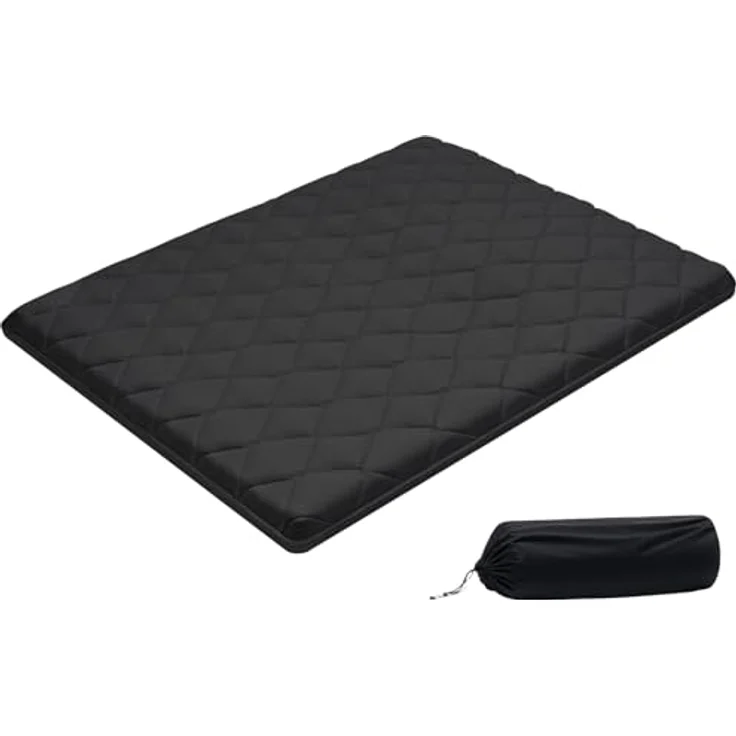 VEVOR japanische Futon-Matratze (2032 x 1524 x 89 mm), Faltbare Tatami (Queen Size), Bodenmatratze mit Aufbewahrungstasche & Befestigungsmaterial, 9-lagige Schlafmatte für Meditation Yoga, Schwarz – Bild 1