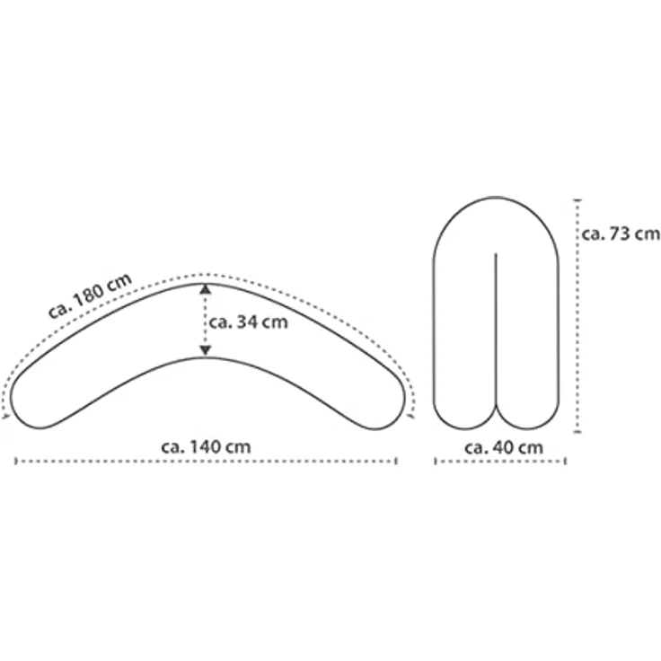 Theraline Ersatzbezug für Stillkissen Das Komfort 180 cm, Vöglein-Motiv, Rosé, 100% Baumwolle, Oeko-Tex Standard 100 zertifiziert – Bild 3