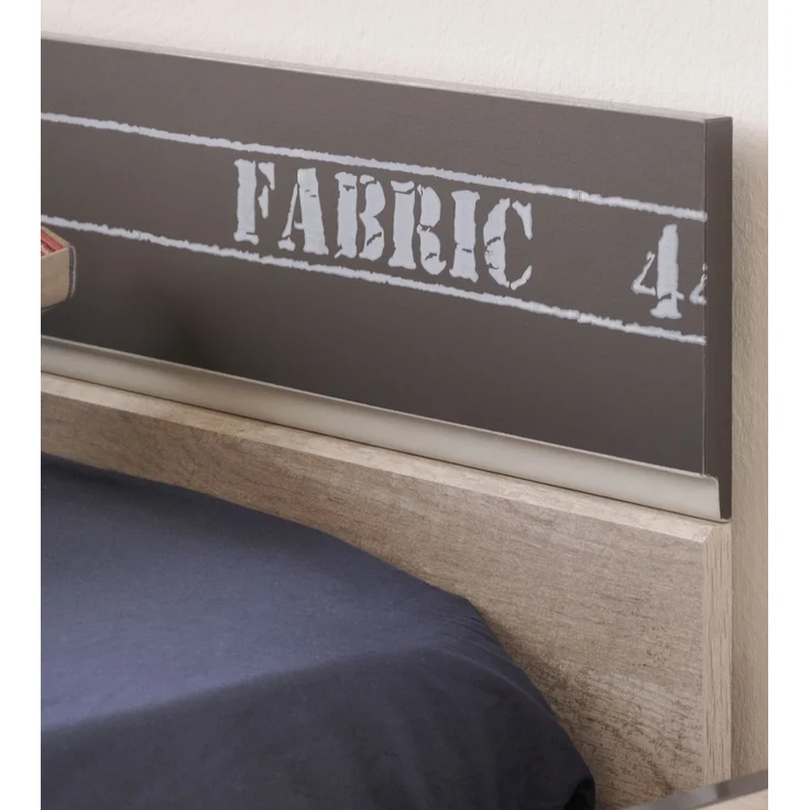 Jugendzimmer-Set >Fabric 14< (3-teilig) Bett, Nachtkonsole, Kommode, in Esche Grau Dekor – Bild 3