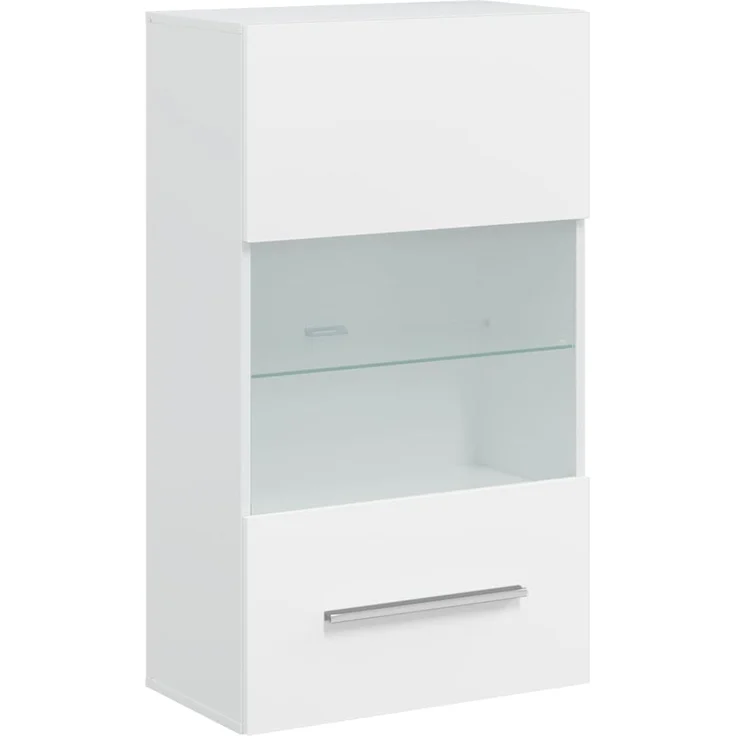 vidaXL 5-tlg. Wohnwand mit LED-Beleuchtung Mattweiß Holzwerkstoff 3324229 – Bild 7
