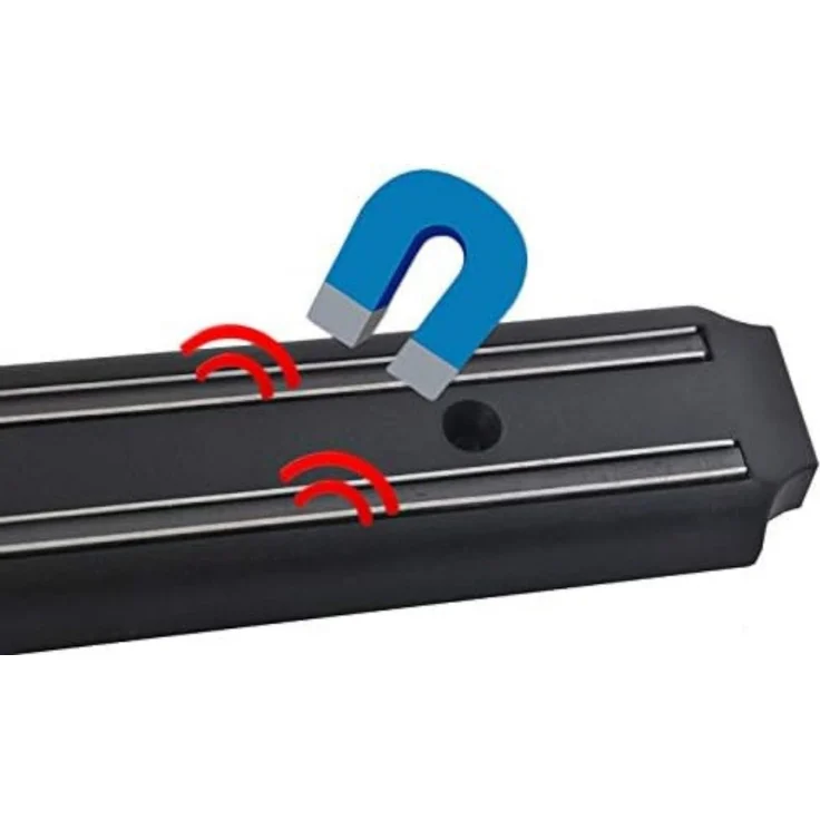 ISO TRADE Messerleiste Messerhalter Magnetleiste Magnetschiene Wandhalter Küche 32,5 cm, doppelter Magnetkern – Bild 2