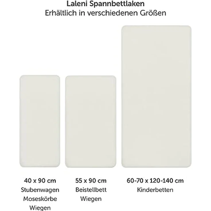 Laleni Jersey Spannbettlaken, 28x73cm, für Baby Beistellbett & Stubenwagen, 100% Baumwolle, Oeko-TEX Zertifiziert, 2er Set, Ivory – Bild 2