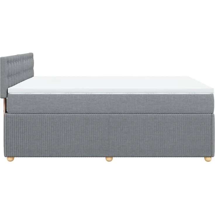 vidaXL Boxspringbett mit Matratze Hellgrau 140x200 cm Stoff 3287493 – Bild 5