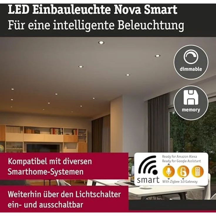 Paulmann 92445 LED Einbauleuchte Nova Coin 3er-Set Zigbee Tunable White Gold matt IP44 – Bild 3