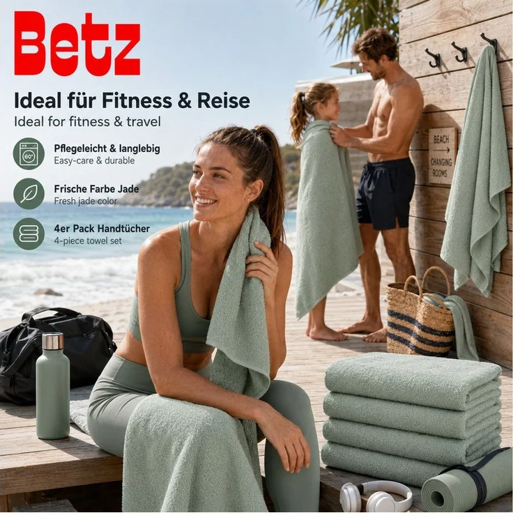 Betz Handtücher Berlin 4er Pack Handtuch-Set 50x100 cm, 100% Baumwolle – Bild 3
