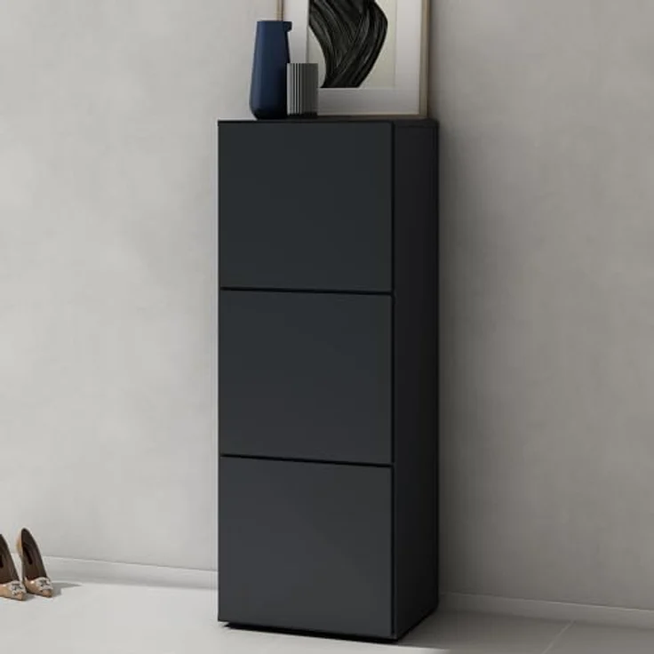 doporro Schuhschrank Schuhregal Schuhständer mit 3 Fächern Schuhschrank02 – Bild 2