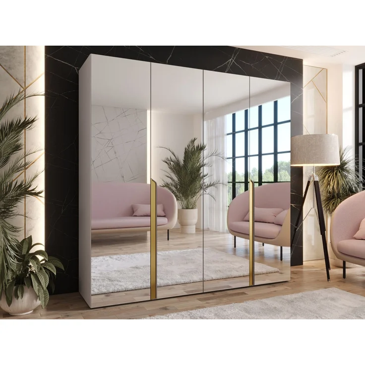 Kleiderschrank Veluna III 200 (Farbe: Cashmere / Cashmere + Gold) – Bild 2