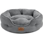 BEDSURE Katzenbett waschbar Katzen Bettchen - 51 x 48 x 15 cm Katzen Bett grau mit zweiseitig Innenkissen Katzenschlafplatz für Katzen oder kleine Hunde