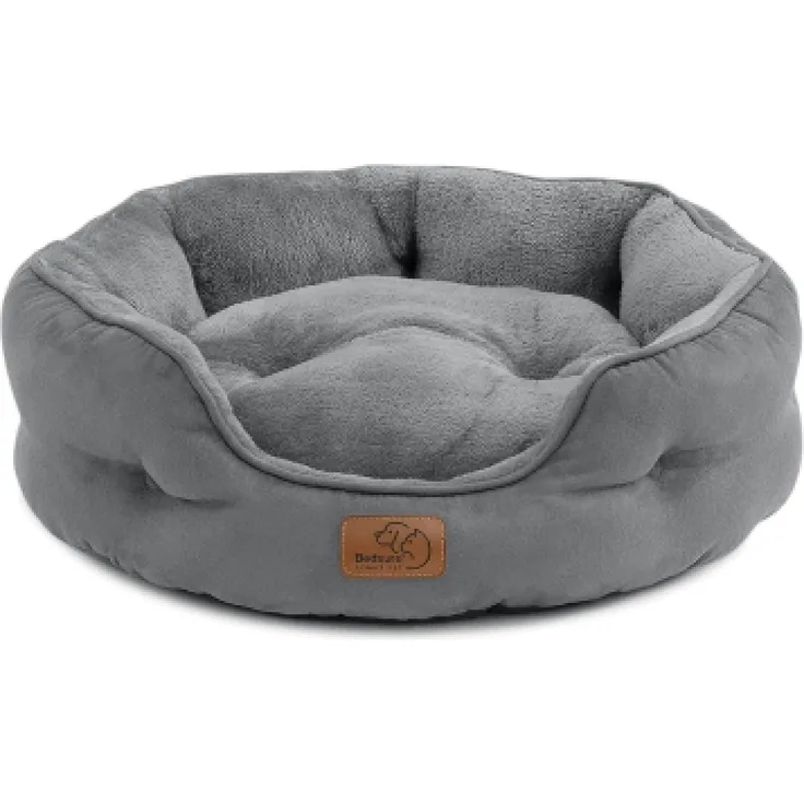 BEDSURE Katzenbett waschbar Katzen Bettchen - 51 x 48 x 15 cm Katzen Bett grau mit zweiseitig Innenkissen Katzenschlafplatz für Katzen oder kleine Hunde