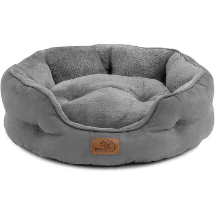 BEDSURE Katzenbett waschbar Katzen Bettchen - 51 x 48 x 15 cm Katzen Bett grau mit zweiseitig Innenkissen Katzenschlafplatz für Katzen oder kleine Hunde