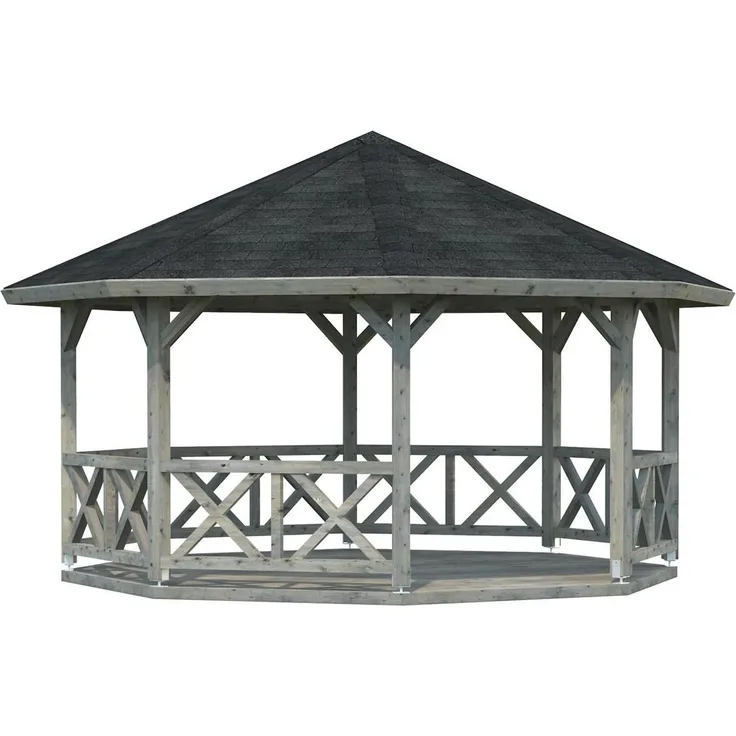 Palmako Holz-Pavillon Betty ohne Fußboden 465x465 cm Holzpavillon 4743142052631