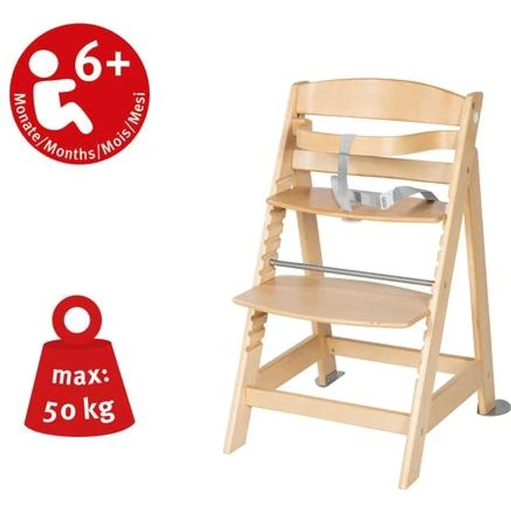 roba Treppenhochstuhl 'Born Up' - Set 2 in 1 - 'roba Style' Frosty green - ab Geburt - Natur – Bild 5