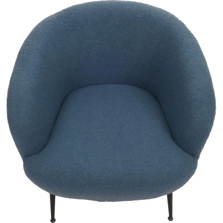 Lounge-Sessel HWC-O37, Cocktail-/Clubsessel Polstersessel Sessel, Stoff/Textil Bouclé (330g/m²) Metall MVG ~ blau – Bild 7