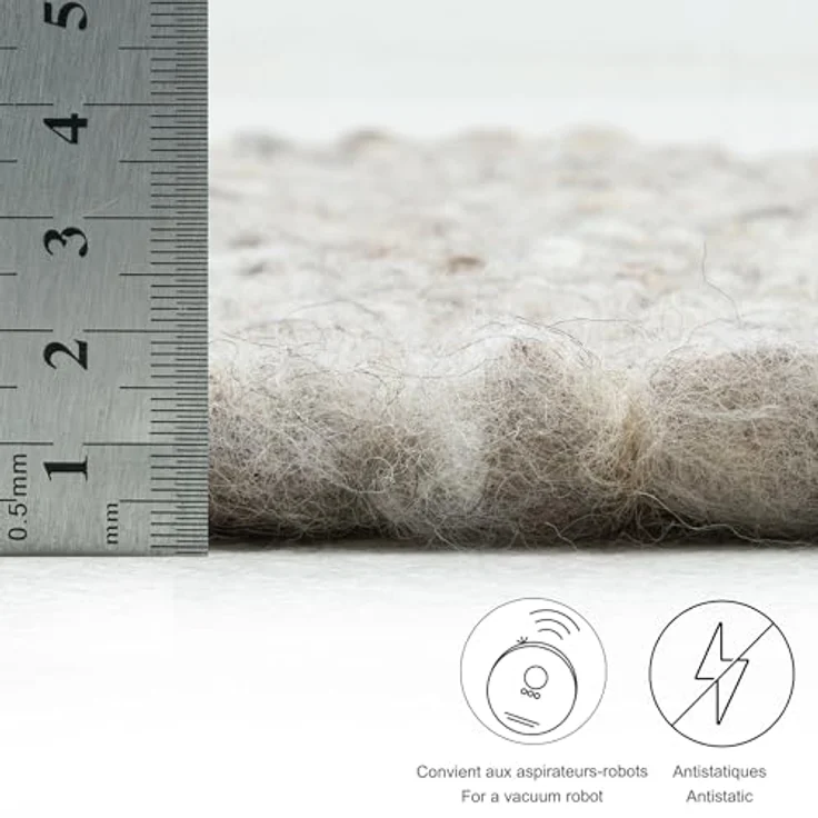 Tom Tailor Handwebteppich Alm Glück, rechteckig, Sand, 70x130 cm, beidseitig verwendbar, antistatisch, für Fußbodenheizung geeignet, aus 100% Wolle – Bild 4