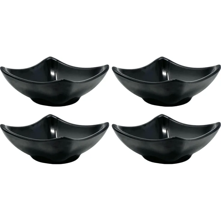 4x Dipschalen Melamin Set Schwarz 755 Snackschale Servierschale Klein Mini Saucenschälchen Soja