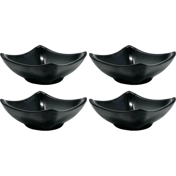 4x Dipschalen Melamin Set Schwarz 755 Snackschale Servierschale Klein Mini Saucenschälchen Soja – Bild 1