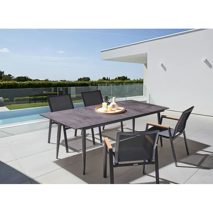 Gartentisch TOLENTINO 180 cm 90 cm Steinoptik Grau – Bild 3