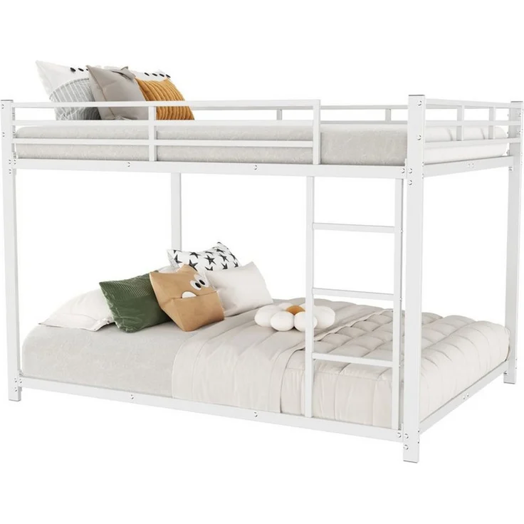 Flieks Etagenbett, Kinderbett Metallbett Doppelbett mit Lattenrost und Leiter 140x200 cm – Bild 2