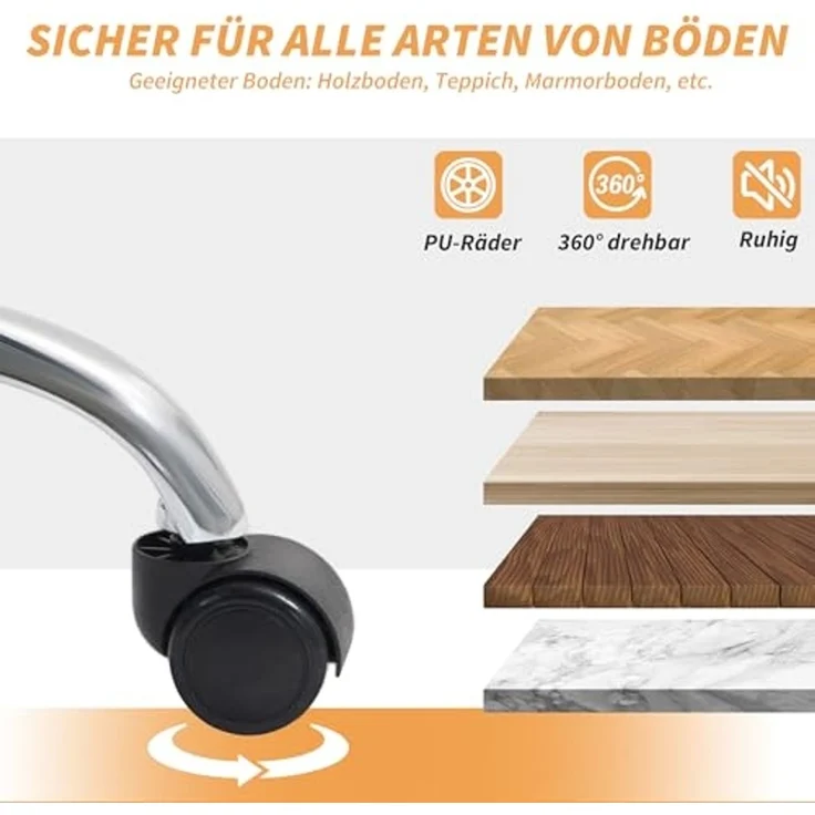 HOMCOM Bürostuhl Ergonomischer Schreibtischstuhl mit Lendenwirbelstütze, Klappbar Armlehne, Fußstütze, Höhenverstellbarer Drehstuhl mit Liegefunktion, Kunstleder, Gepolstert Computerstuhl, Hellbraun – Bild 6