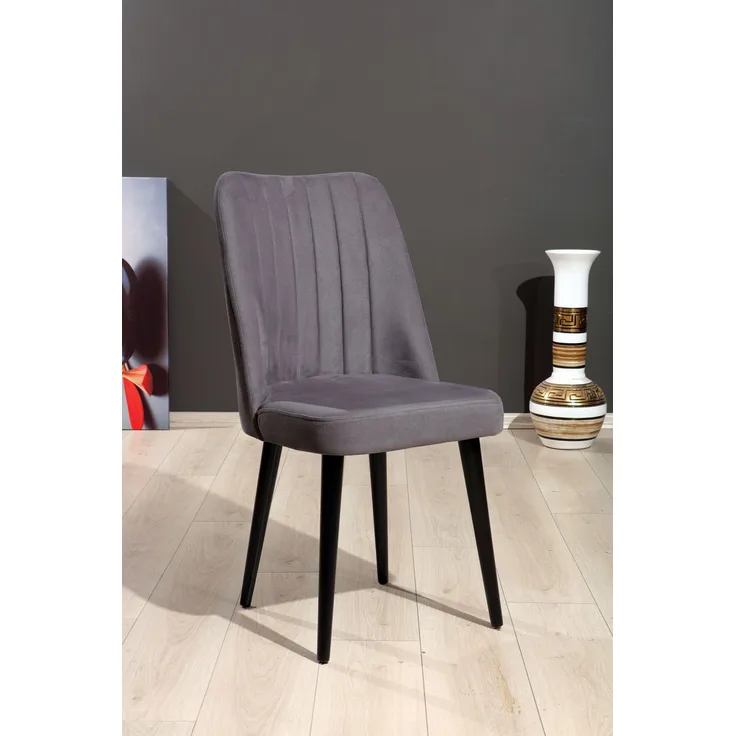 Skye Decor 'Polo - Grey' Stuhlset (2-teilig), Grau / Schwarz, 46 x 92 x 45 cm