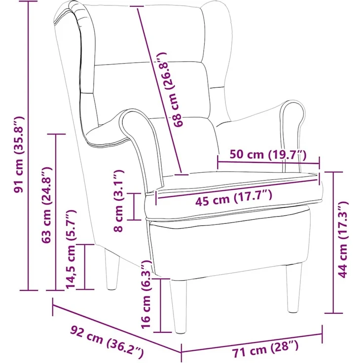 vidaXL Sessel Hellgrau Samt 42012824 – Bild 8