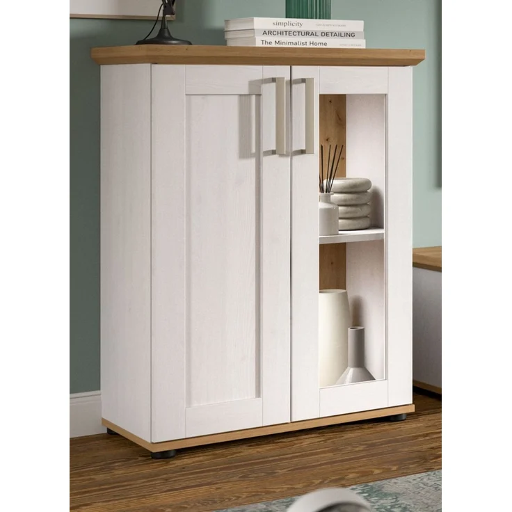 Vitrine Mirano in weiß Lärche Landhaus 64 x 88 cm – Bild 5