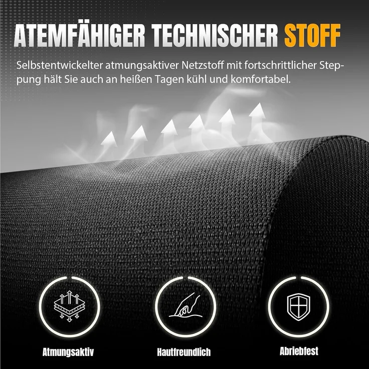 GTPLAYER Gaming Stuhl, Gamer Stuhl, Atmungsaktiver Bürostuhl aus Hochwertigem Stoff, Ergonomischer PC-Stuhl, Verstellbarer und Drehbarer Schreibtischstuhl mit Fußstütze Schwarz – Bild 3