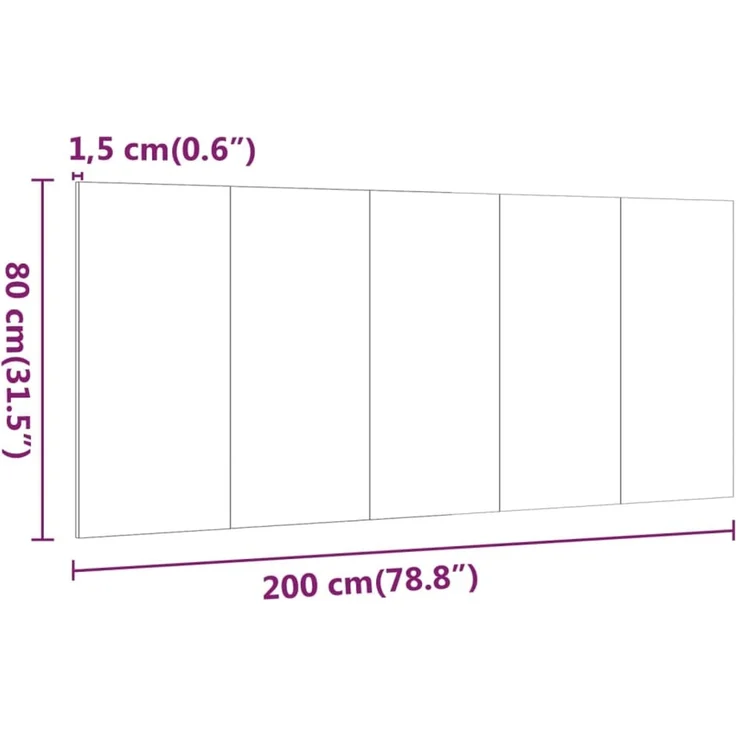 vidaXL Kopfteil Hochglanz-Weiß 200x1,5x80 cm Holzwerkstoff – Bild 7