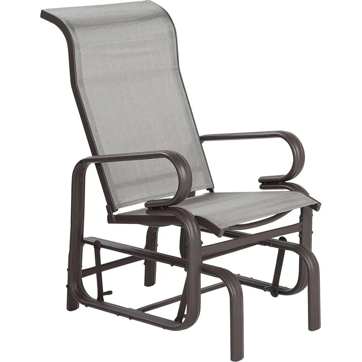 Beliani 'BORGIO' Gartenstuhl, Metall braun / grau, 60 x 78 x 104 cm