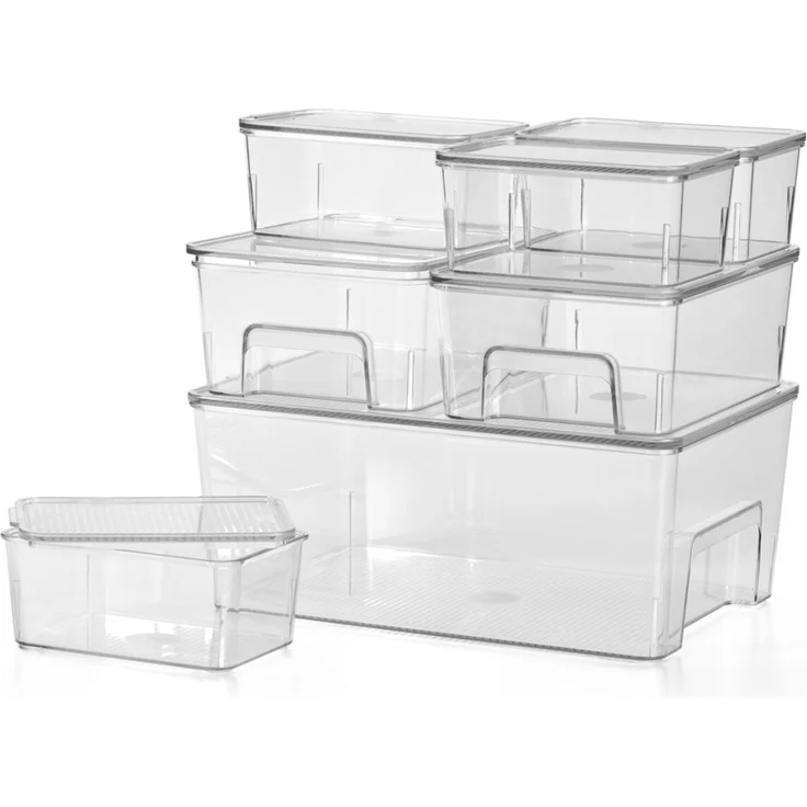 Homeware Organizer 7-tlg Ordnungssystem, Kunststoff klar, 26.9 x 19.8 x 12.2 cm – Bild 2