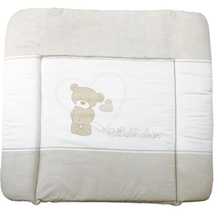 roba Wickelauflage 'Liebhabbär' 85 x 75 cm - PU beschichtet & 100% phthalatfrei - Beige / Weiß – Bild 1