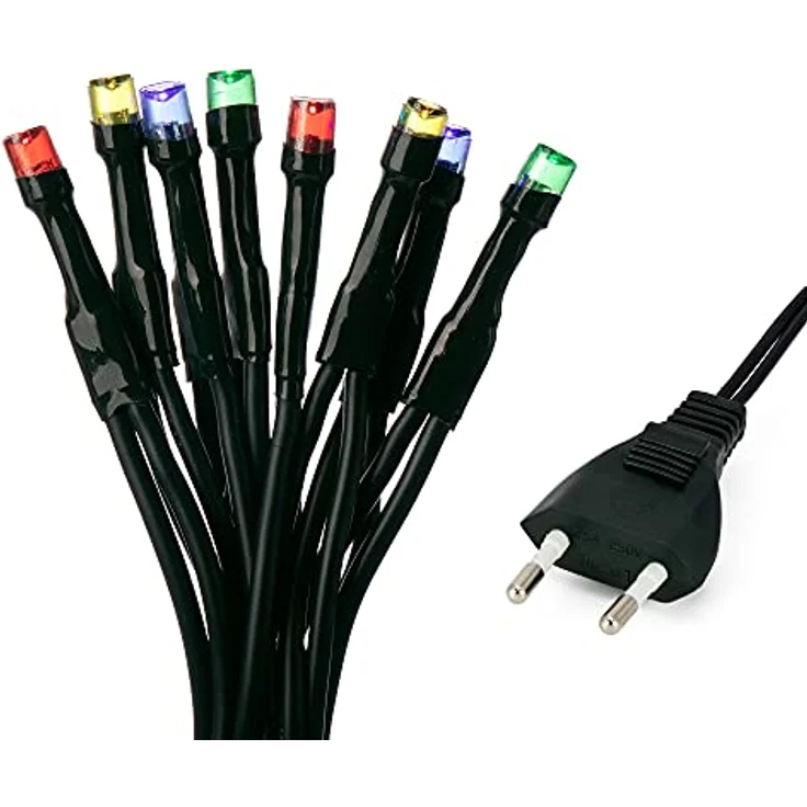 hellum LED Mini Lichterkette Innen, 50 bunte LED, 735cm beleuchtete Länge, mini lichterkette bunt innen mit Stecker, für Weihnachtsbaum oder Partybeleuchtung, 577594 – Bild 6
