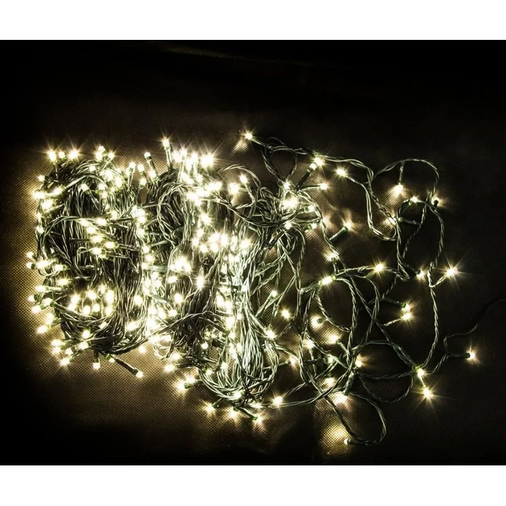 500er LED Lichterkette Außen Innen Partylicht Kabel grün Weihnachtslichterkette warmweiß