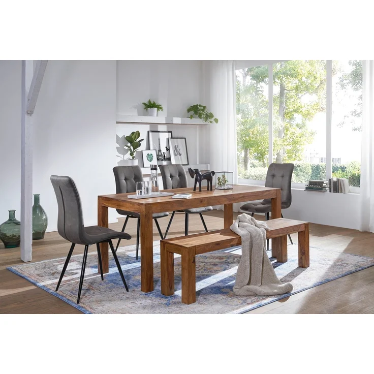Wohnling Esstisch Massivholz Sheesham Esszimmer-Tisch 120x60 – Bild 10