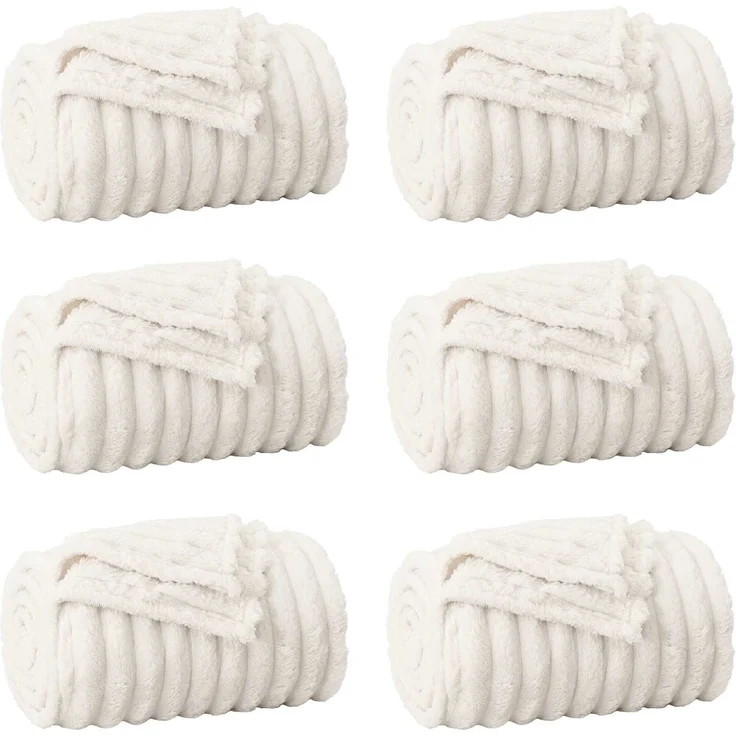 vidaXL Wohndecken 6 stk. Creme 240 x 220 cm 8,76 kg Fleece 42016899 – Bild 2