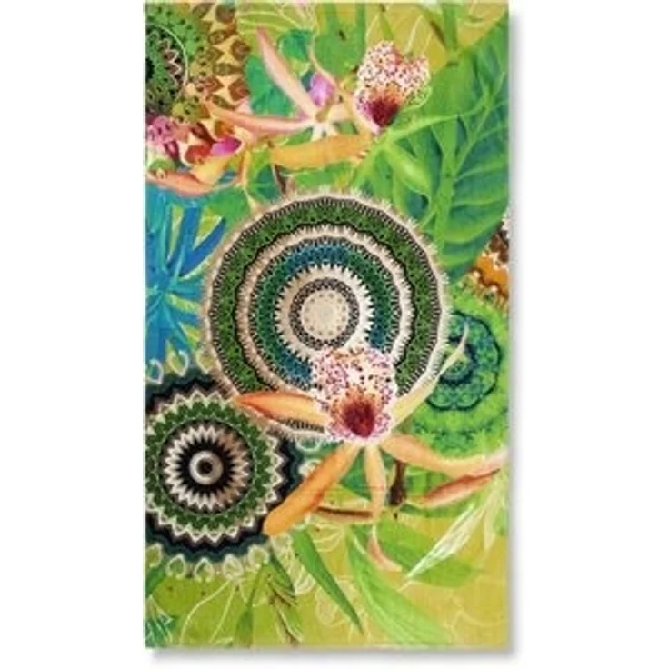 hip Strandtuch Yissa, Frotteevelours (1-St), Baumwolle, Velours, 100x180, Weich, Strand, Erwachsen, Mandala, Grün – Bild 6