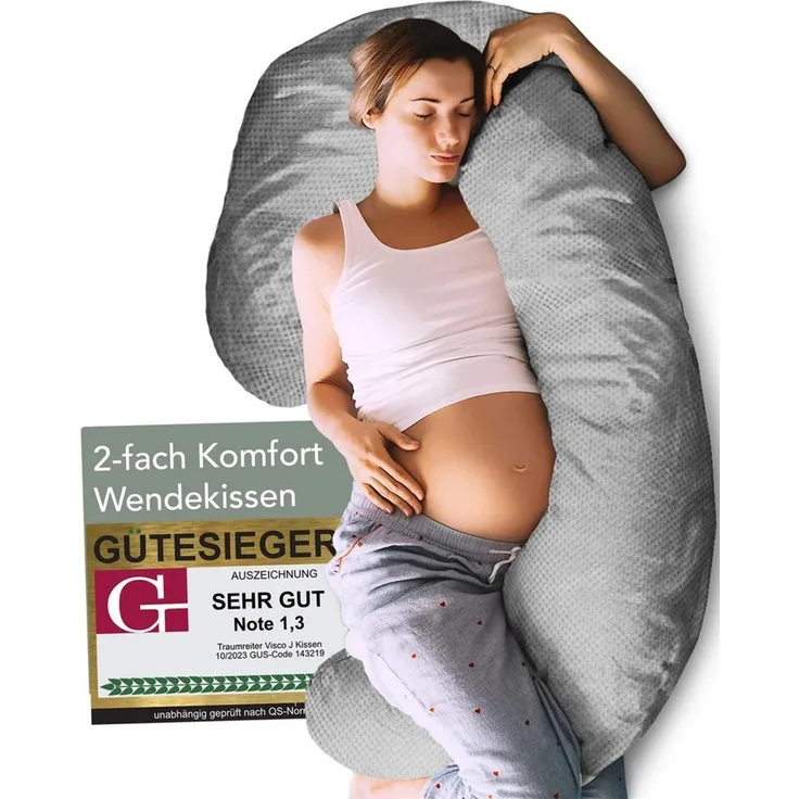 Traumreiter Seitenschläferkissen J Visco Seitenschläferkissen mit Bezug Velour Deluxe