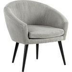 Traumnacht Relaxsessel, Cocktailsessel Theo, bequemer Polstersessel mit Armlehnen und gemütlichem Kord Bezug, produziert nach deutschem Qualitätsstandard, steingrau, 65 x 74 x 81 cm