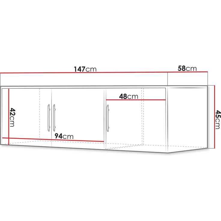 Drehtürenschrank Bado 3D (Farbe: Sonoma Eiche, mit Schrankaufsatz) – Bild 6