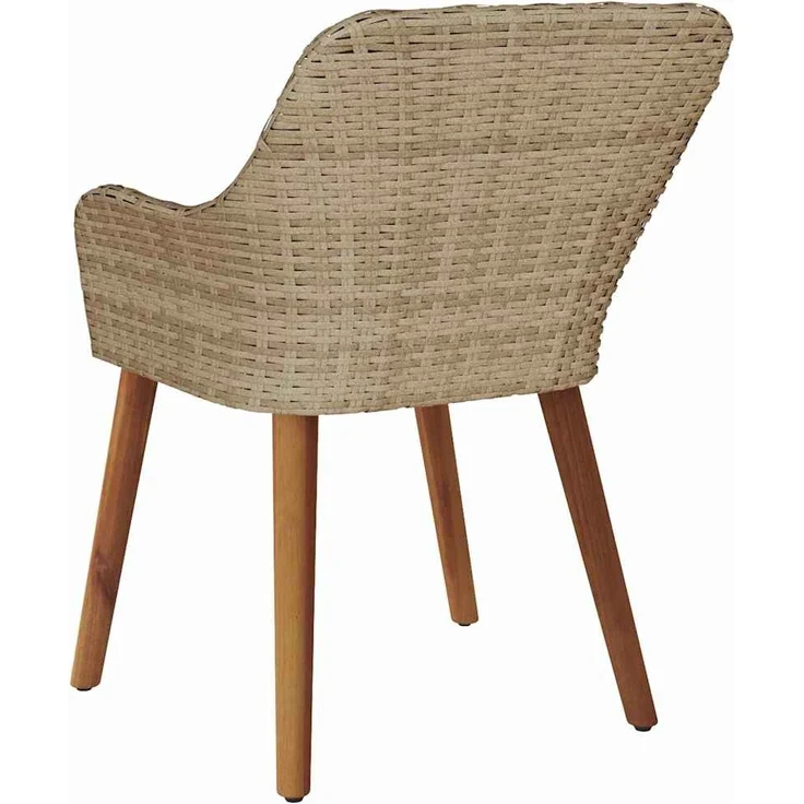 Gartenstuhl EGOS 2er Set Poly-Rattan 62,5x55x82 cm mit Polster Beige | Gartenstuhl Rattan Outdoorstühle Balkonstühle – Bild 8