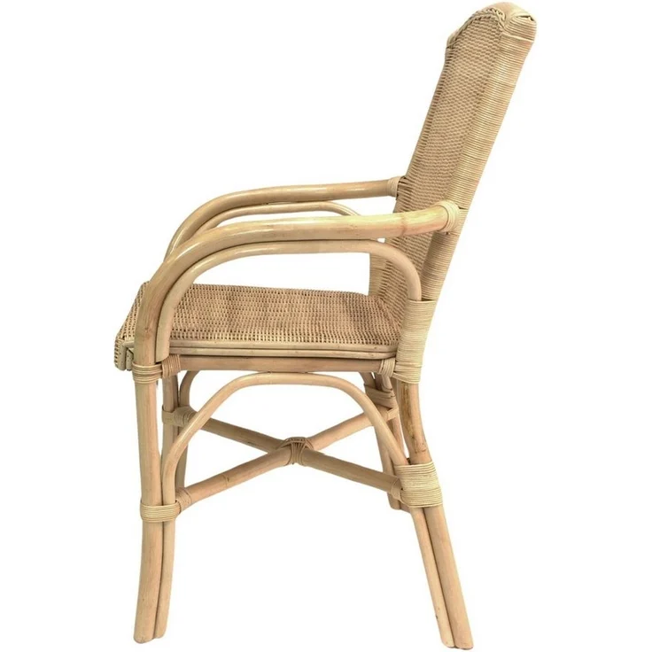 Dekoleidenschaft Rattanstuhl Rattansessel, natur lackiert, 4 verschiedene Modelle, Korbsessel, Balkonmöbel mit Komfort Sitzhöhe, Cocktailsessel, Gartenmöbel – Bild 3