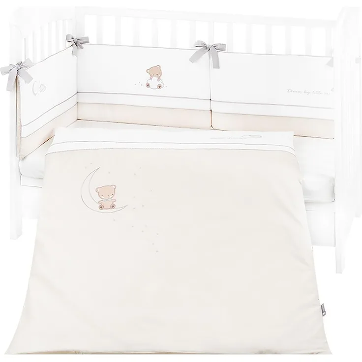 Kikkaboo Babybettwäsche Set Dream Big 3-teilig Decke 135 x 95 für Bett 140 x 70 beige