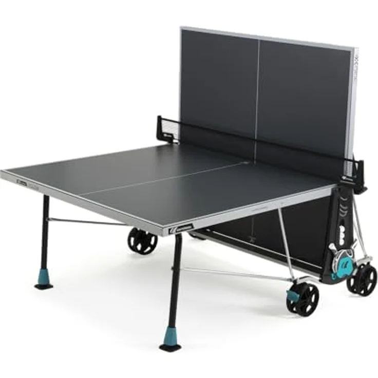 Cornilleau 300X Outdoor Tischtennisplatte, robuste Melaminharzplatte mit höhenverstellbaren Standbeinen, schwarz – Bild 3