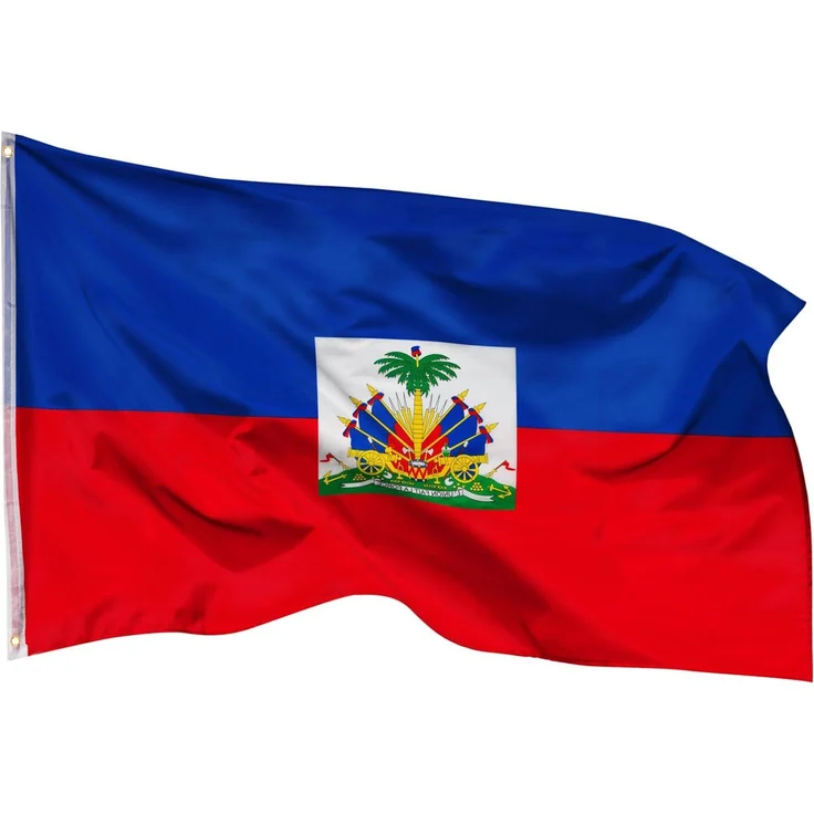 PHENO FLAGS Haiti Flagge 90x150 cm – Wetterfeste Nationalflagge aus Polyester mit Doppelnaht & Metallösen