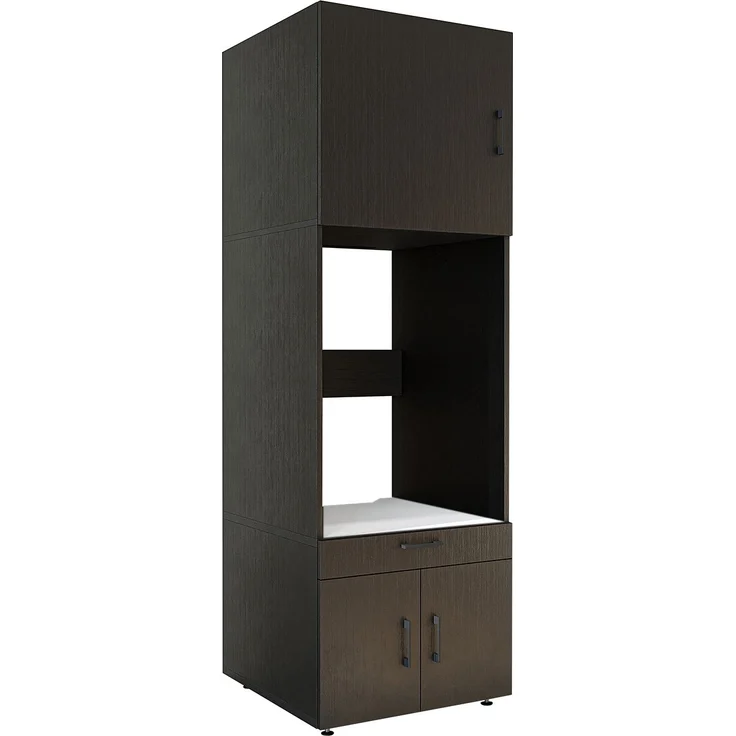 Roomart Waschmaschinenschrank 205 cm – Überbau, Ausziehbrett, Schublade | • Schwarz-Eiche – Bild 6