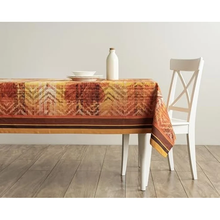 Maison d' Hermine Tischdecke, quadratisch, 100% Baumwolle, wiederverwendbar, dekorativ, für Alltag, Esszimmer, Bauernhaus, Zuhause, Party, Feste und Hochzeit, 137,2 x 137,2 cm, Thanksgiving-Tartan – Bild 7