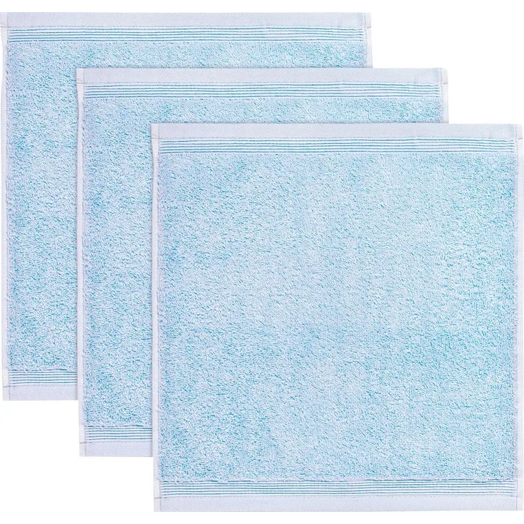 Möve Seiftuch Superwuschel, (Set, 3-St), Seiftuch Set mit Bordüre, 100% Premium Cotton Baumwolle, weich
