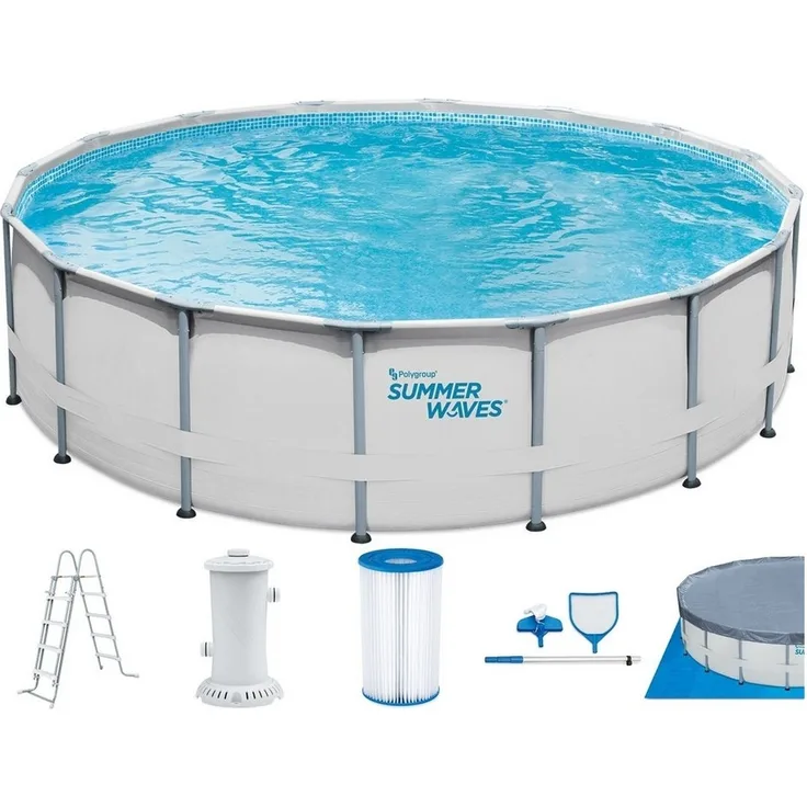 SUMMER WAVES Framepool TW43-P4001648B0EU Frame Elite Pool 488 x 122 cm mit Filterpumpe